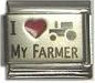 Red heart laser - I love my farmer - 9mm Italian charm